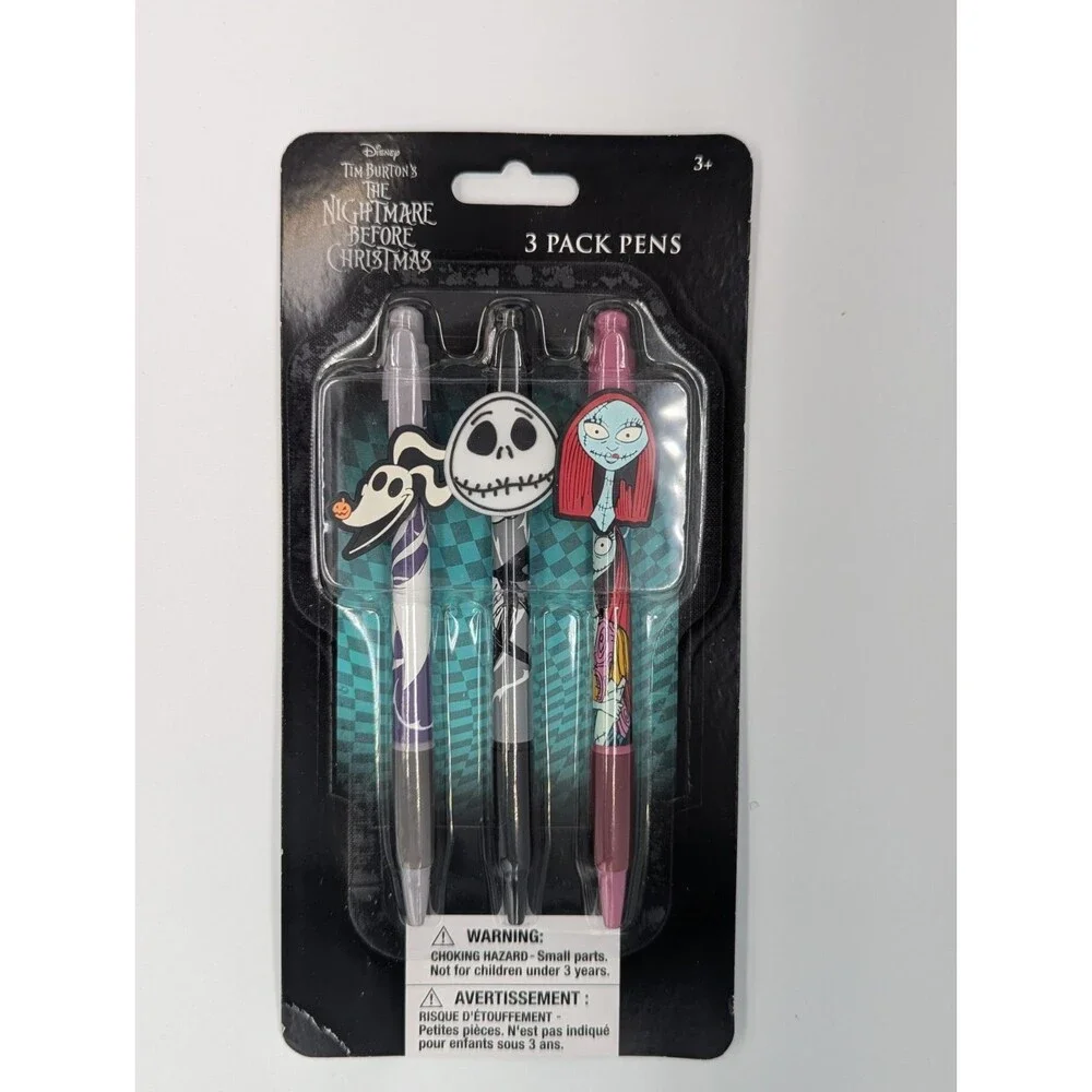 Disney Pen Set Of 3 Pack Nightmare Before Christmas Jack Sally Zero NEW